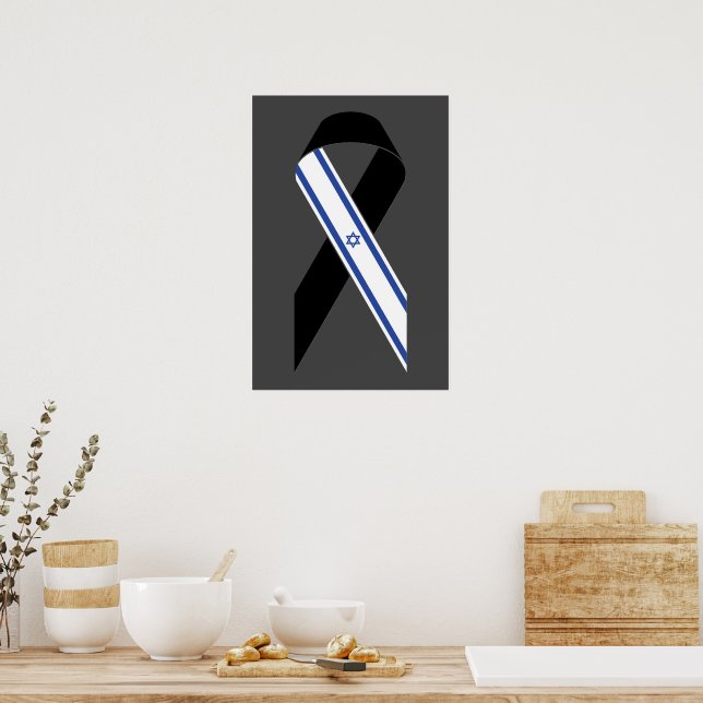 Israels flagga-minnesmärke för svarta band poster (Kök)
