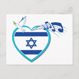 Israels flagga - musik - fred - kärlek, vykort