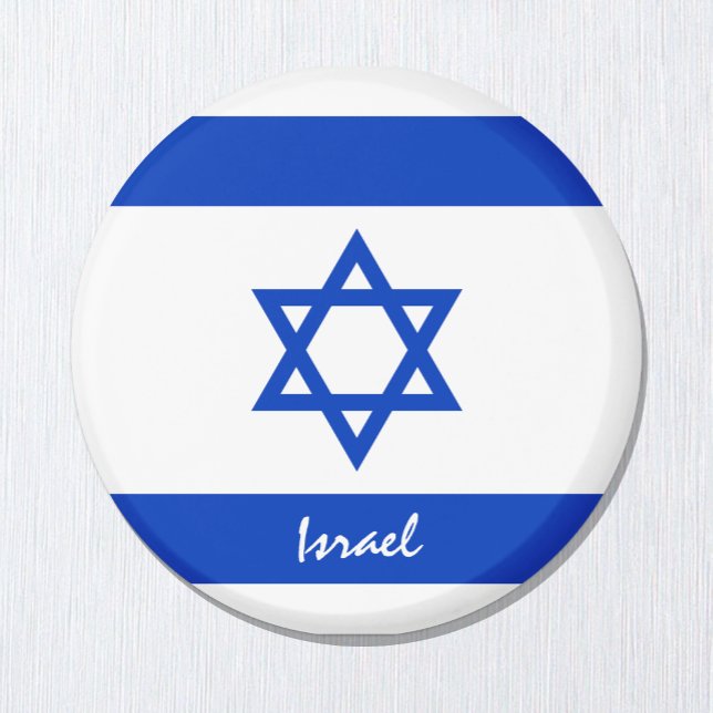 Israels flagga och Israel - resa/sportfantaster Magnet (Skapare uppladdad)