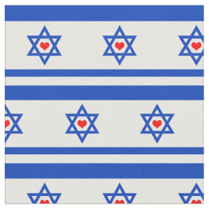 Israels Flagga och judiska hjärta/Trendiget Mode Tyg