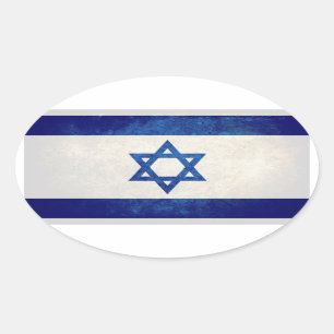 Israels flagga ovalt klistermärke