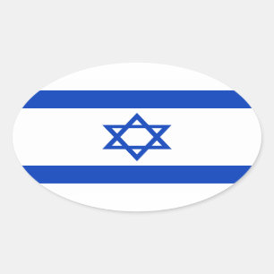 Israels flagga ovalt klistermärke