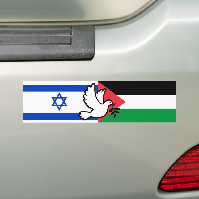 Israels Flagga Palestinas Flagga eldupphör Fred Bildekal (På Bil)