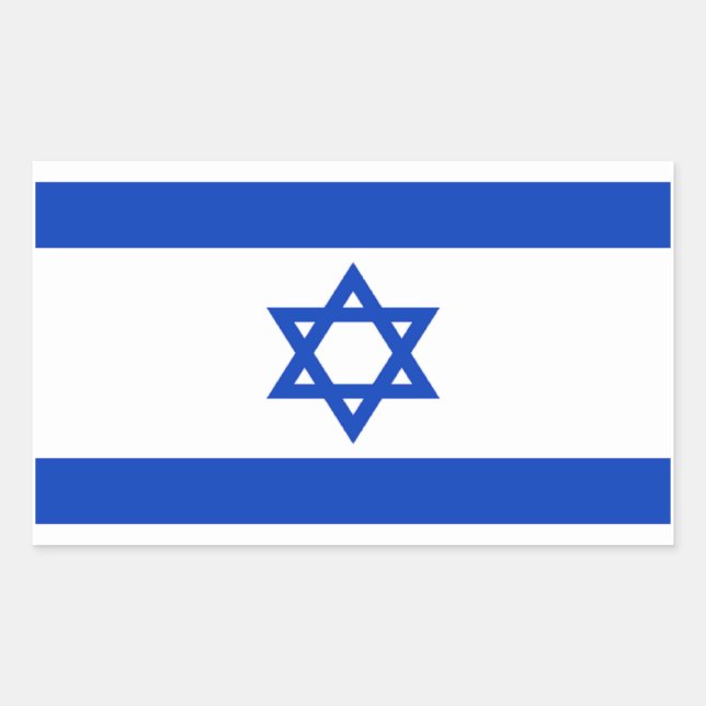 Israels flagga rektangulärt klistermärke (Framsida)