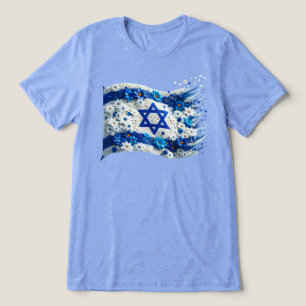 Israels folk Flagga blommar i blommor. T Shirt