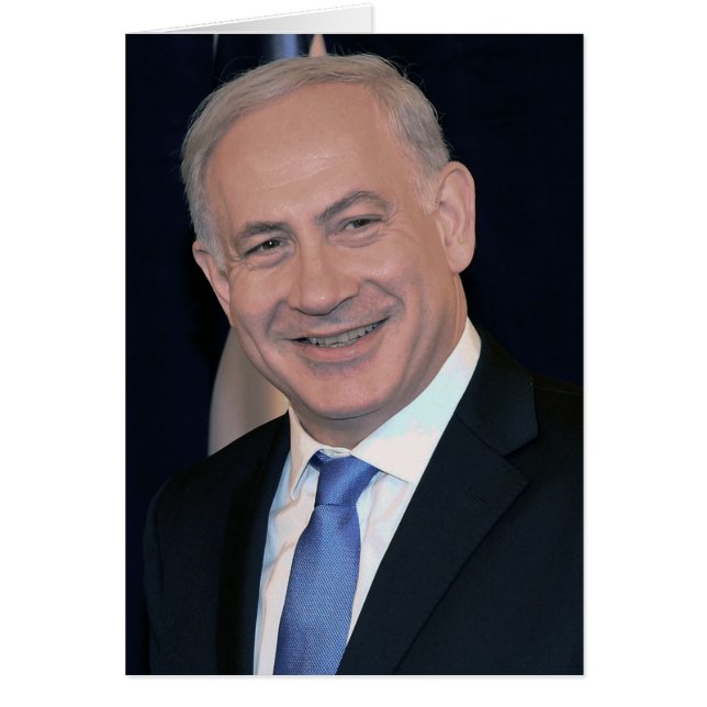 Israels premiärminister Benjamin Netanyahu Hälsningskort (Framsidan)