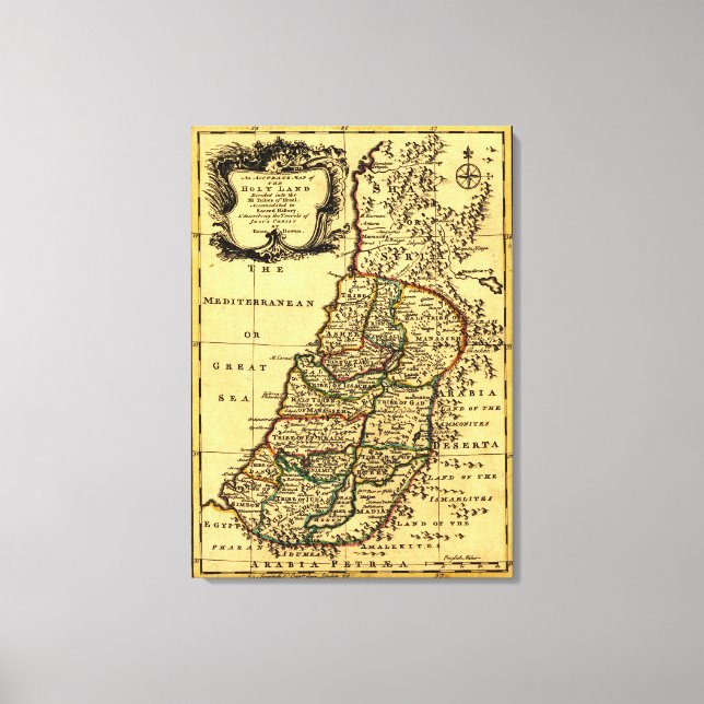 Israels stammar i PalestinaPanoramic Karta Canvastryck (Framsida)