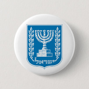 Israels statsvapen symbol emblem flagga knapp