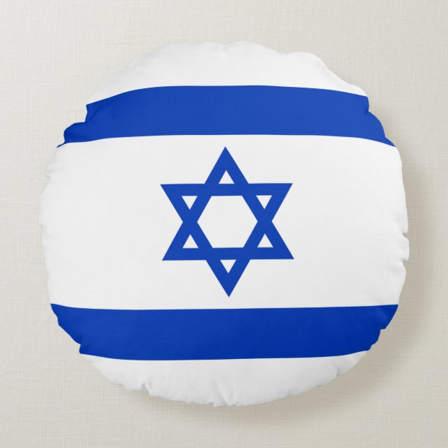 Israelsk flagga (Israel) Rund Kudde (Framsidan)