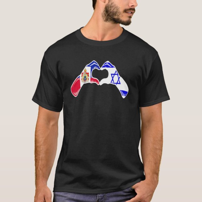 Isreal Haiti Flagga Isrealii Haitian Heart T Shirt (Framsida)