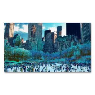 Isrinkningsfantasi Central Park Magnetiska Visitkort
