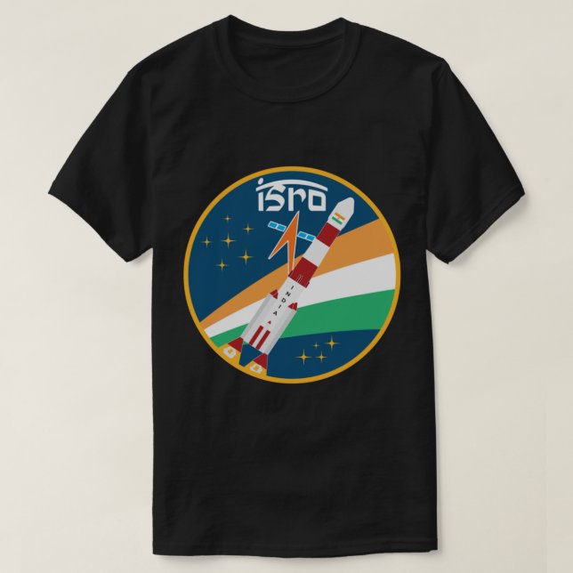 ISRO Indian Space Research PSLV Rocket Space Desig T Shirt (Design framsida)