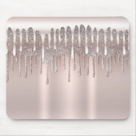 Isrosa Rosa Guld Diamant Glitter Gnistrande Dropp Musmatta