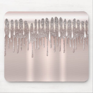 Isrosa Rosa Guld Diamant Glitter Gnistrande Dropp Musmatta
