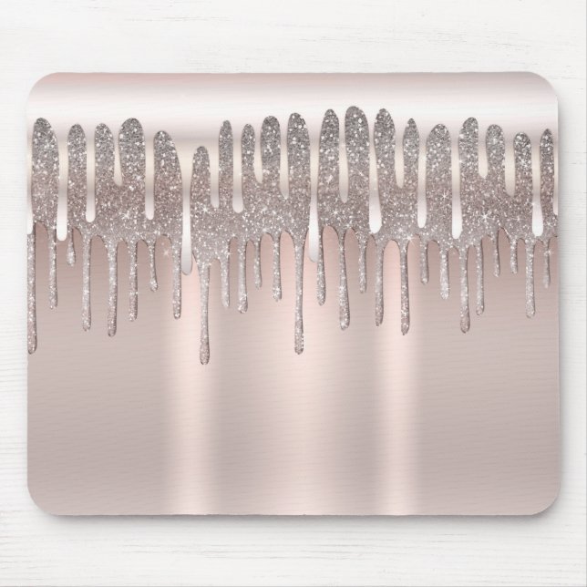 Isrosa Rosa Guld Diamant Glitter Gnistrande Dropp Musmatta (Framsidan)