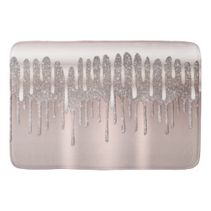 Isrosa Roséguld Diamant Glitter Glans Drip Badrumsmatta