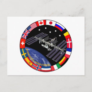 ISS-medlemmar, sammansatt Logotyp Vykort