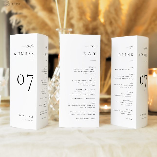 ISSA Elegant Trifold Table Numbers with Menu (Skapare uppladdad)