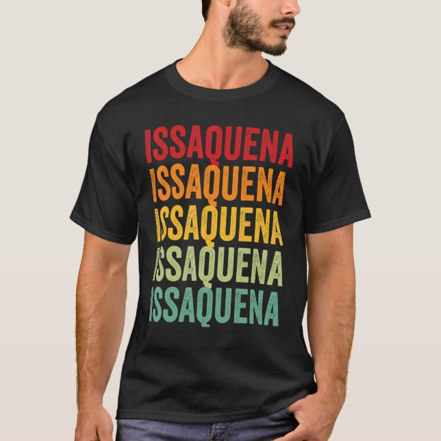 Issaquena County Mississippi Rainbow Text Design T Shirt (Framsida)
