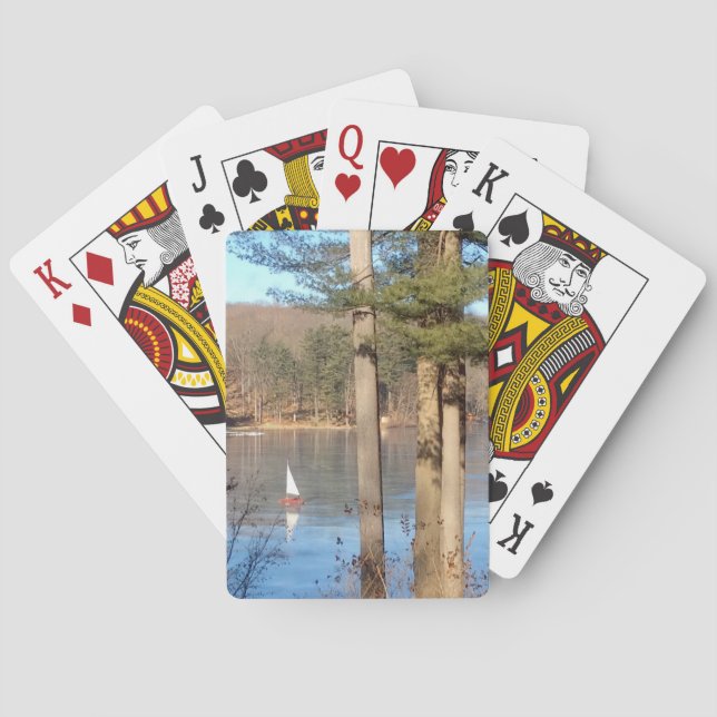 Issegling på Sjö. — Casinokort (Baksidan)