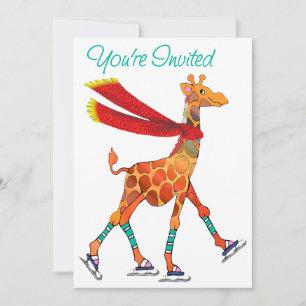 Isskal Giraffe med Scarf Inbjudan