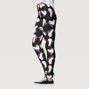 Isskal, Rosa Mönster Figur Skalat svart Leggings
