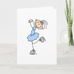 Isskater i blåttkort kort