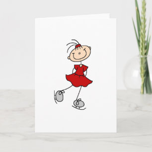 Isskaterflicka i rött kort