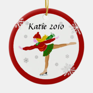 Isskaterprydnad Julgransprydnad Keramik