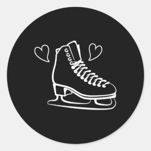 Isskiffer i Skating Kärlek Figur Runt Klistermärke