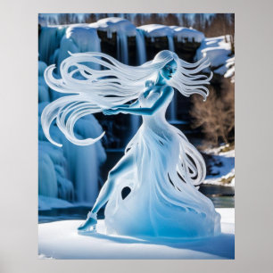 Isskulptur - Skater av is Poster