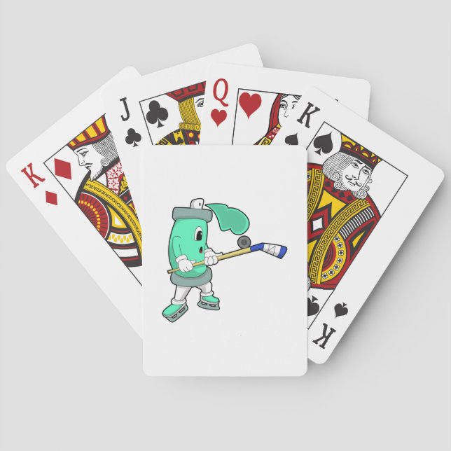 Issprej på ishockey med ishockeyklubba casinokort (Baksidan)