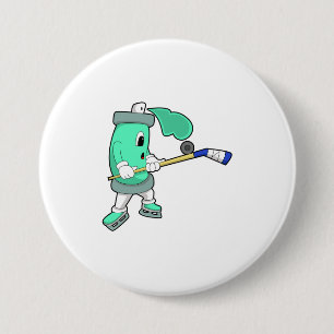 Issprej på ishockey med ishockeyklubba knapp