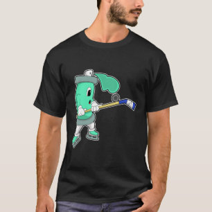 Issprej på ishockey med ishockeyklubba t shirt