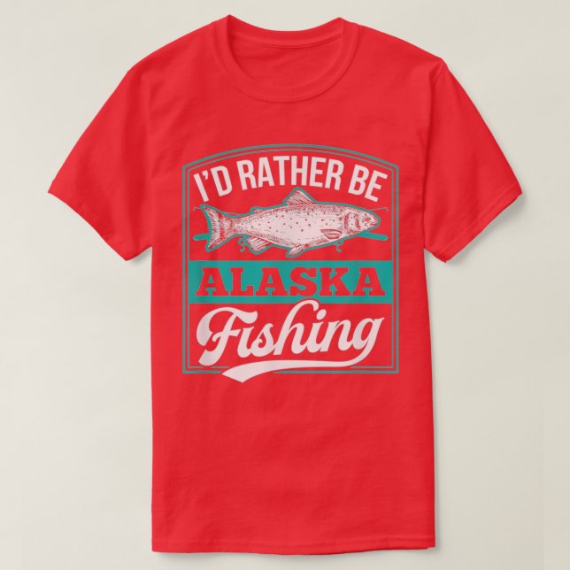Istället för Alaska Fishing Salmon Ice Fish Rod Gi T Shirt (Design framsida)