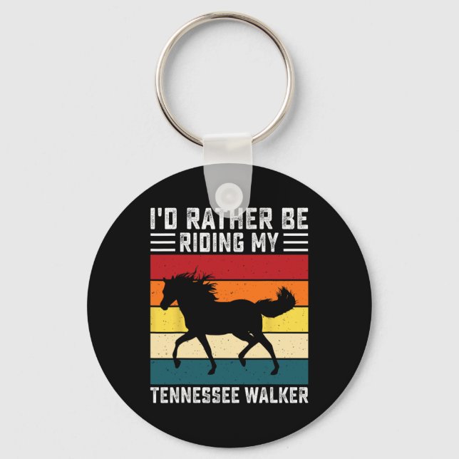 Istället rida min Tennessee Walker Horseback Nyckelring (Framsida)