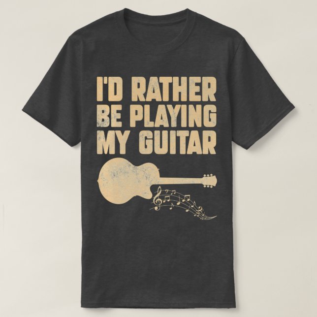Istället spela min Guitar Funny Guitar 3 T Shirt (Design framsida)
