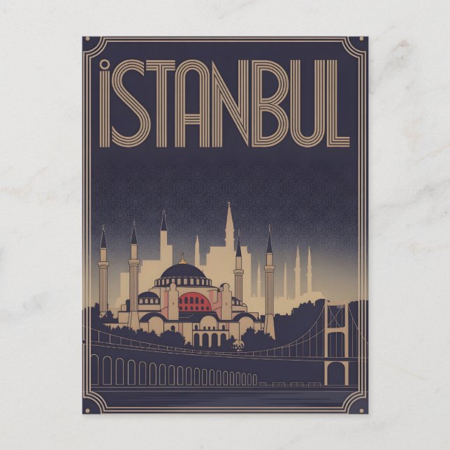 Istanbul art deco vykort (Framsida)
