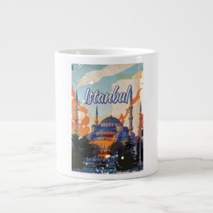 Istanbul Aya Sophia Mosque vintage resor poster Jumbo Mugg