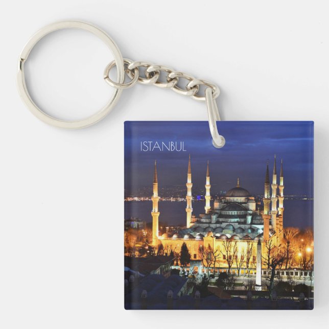 Istanbul Blå moskén Nattvy Landskap Turkiet (Framsidan)