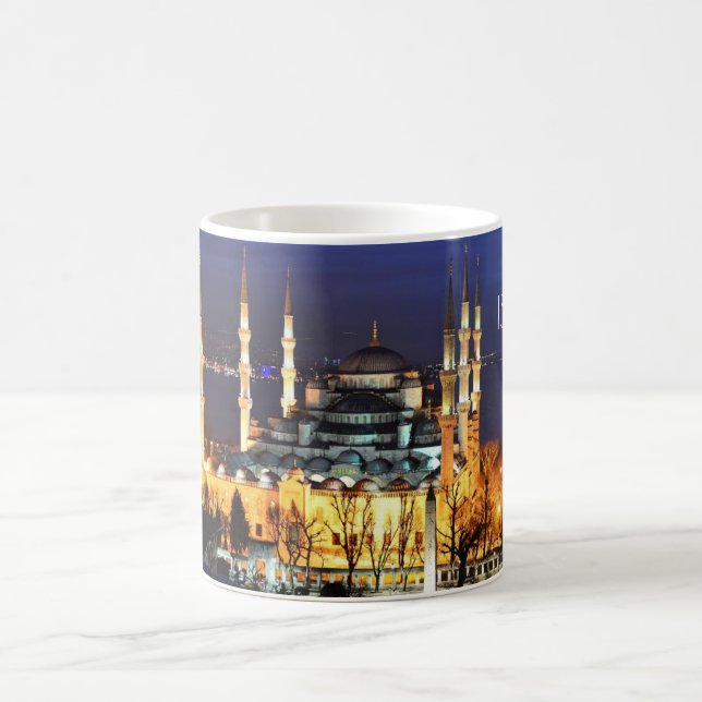 Istanbul Blue Mosque Night Scenery Premium Travel Kaffemugg (Center)