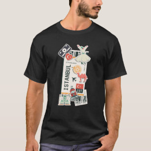 Istanbul Boarding Pass Turkey Biljett Pass Berömd T Shirt