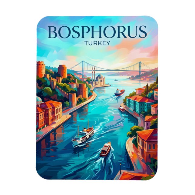 Istanbul - Bosporen Turkiet Magnet (Vertikal)