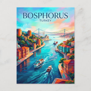 Istanbul - Bosporen Turkiet Vykort