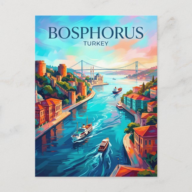 Istanbul - Bosporen Turkiet Vykort (Framsida)