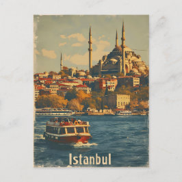 Istanbul Bosporen Vintage Postkort Vykort