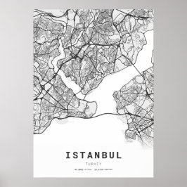 Istanbul City Karta Poster
