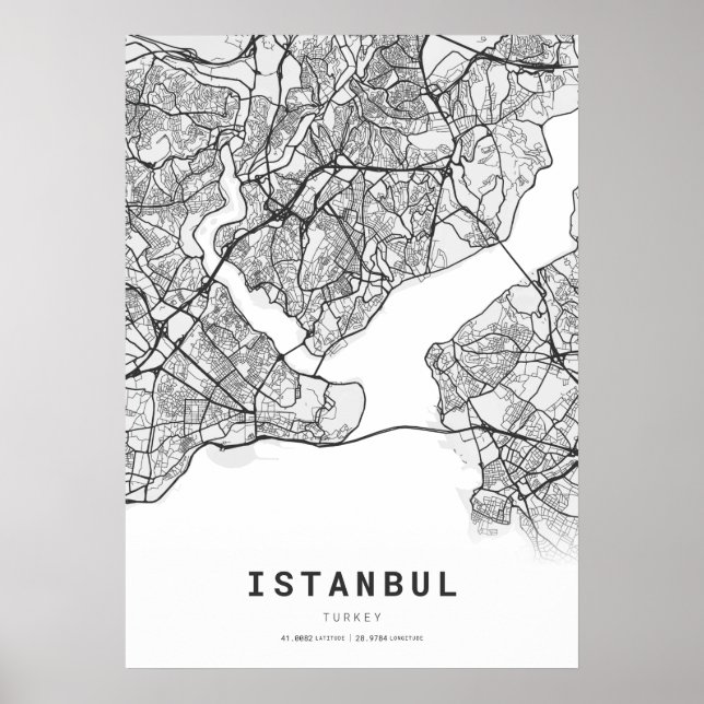 Istanbul City Karta Poster (Framsidan)