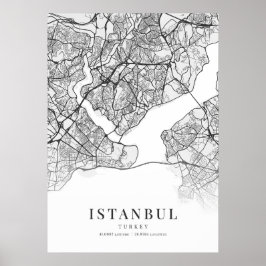Istanbul City Karta Poster
