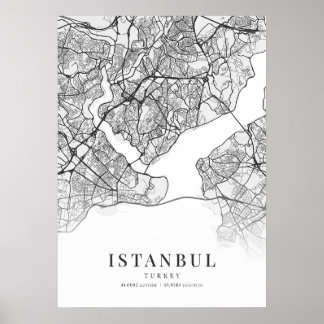 Istanbul City Karta Poster